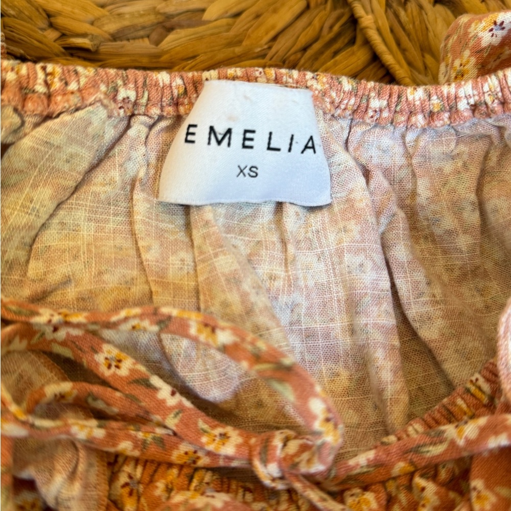 🌞Emelia Floral Peasant Top - Peach, XS, #20 - Picture 6 of 7
